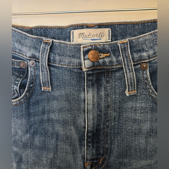 Madewell High Rise Slim Boy Jean in Medium Blue, Size 27 Petite - Picture 3 of 10